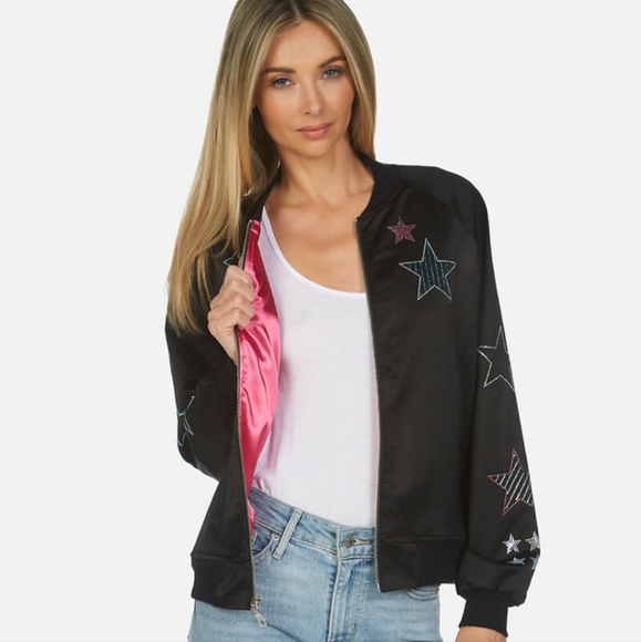 Lauren Moshi Jackets & Blazers - Lauren Moshi PRICEFIRM Crystal Stars Levelle Bomber Jacket